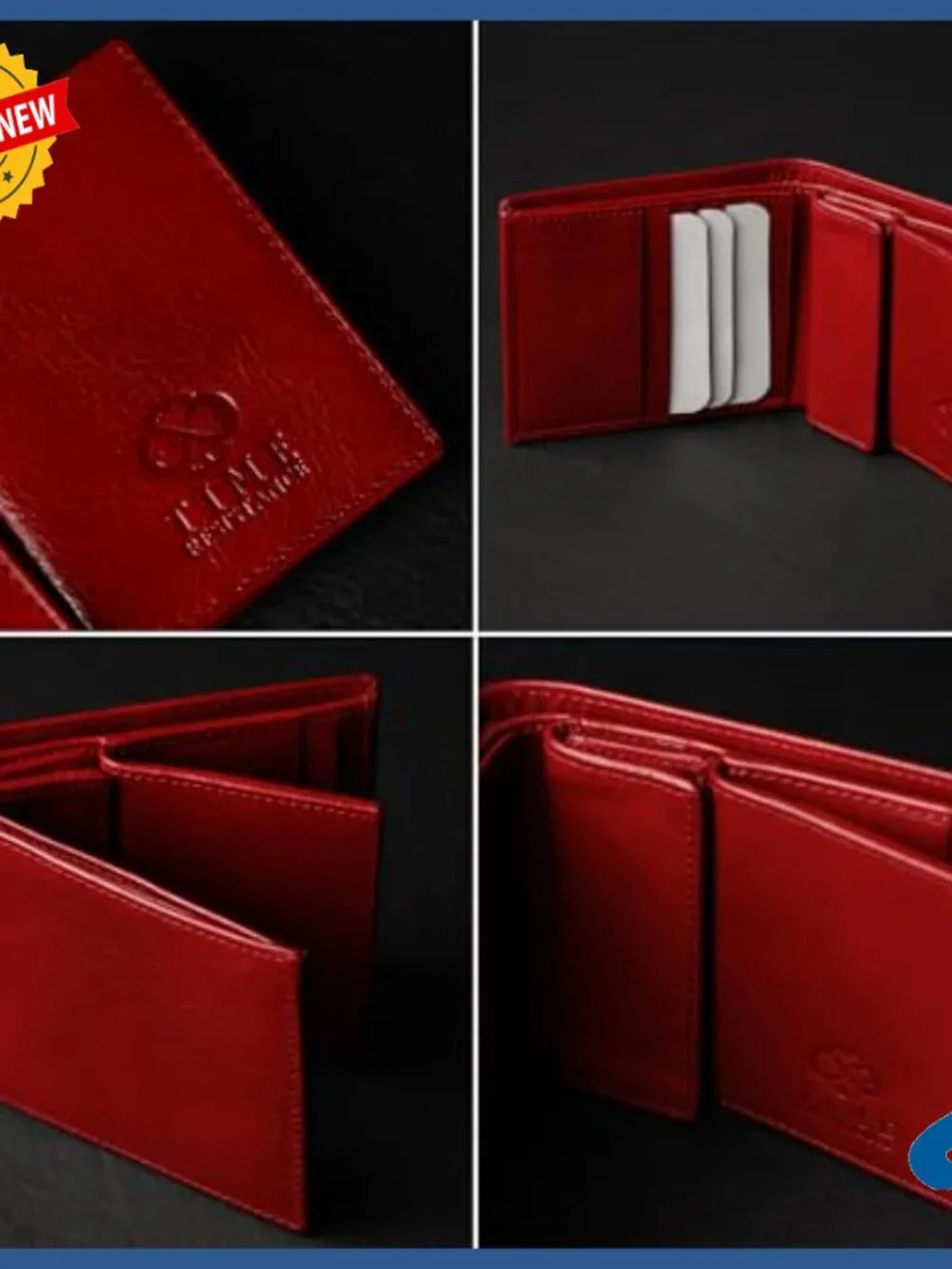 Italian Leather Bifold Wallet with Card Holder and Coin Pocket